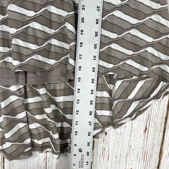 Beige by ECI Dress Size 4 Brown White Lagenlook Short Sleeve Modest Retro Mod - Picture 7 of 9